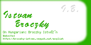 istvan broczky business card